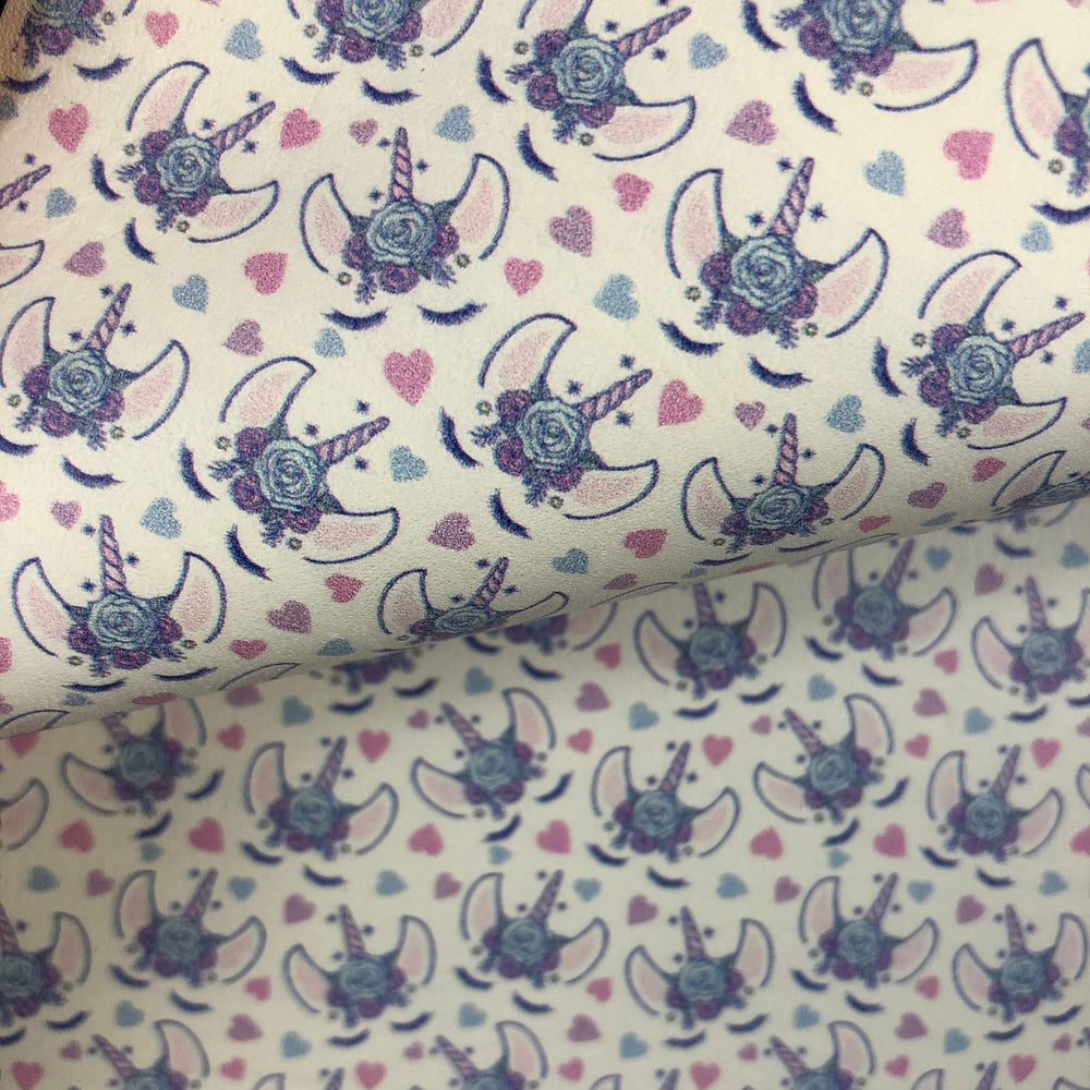 Purple Unicorn Printed Leather