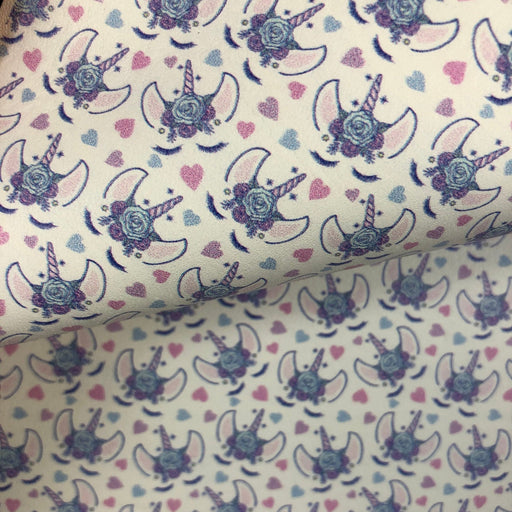 Purple Unicorn Printed Leather