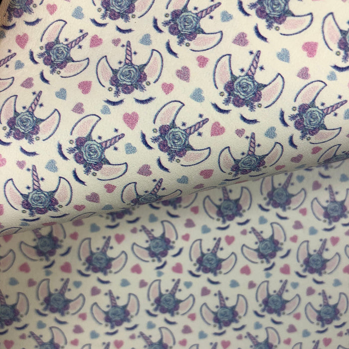 Purple Unicorn Printed Leather