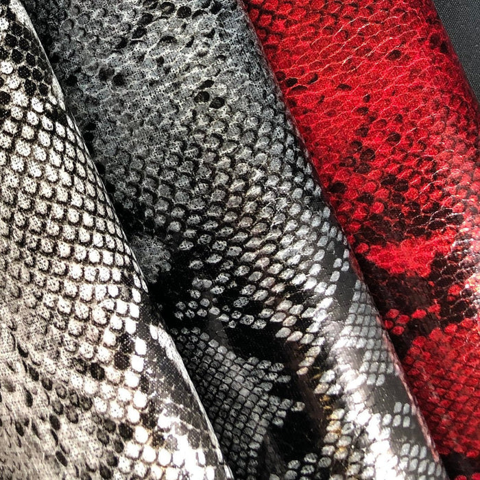 Metallic Python Printed Faux Leather