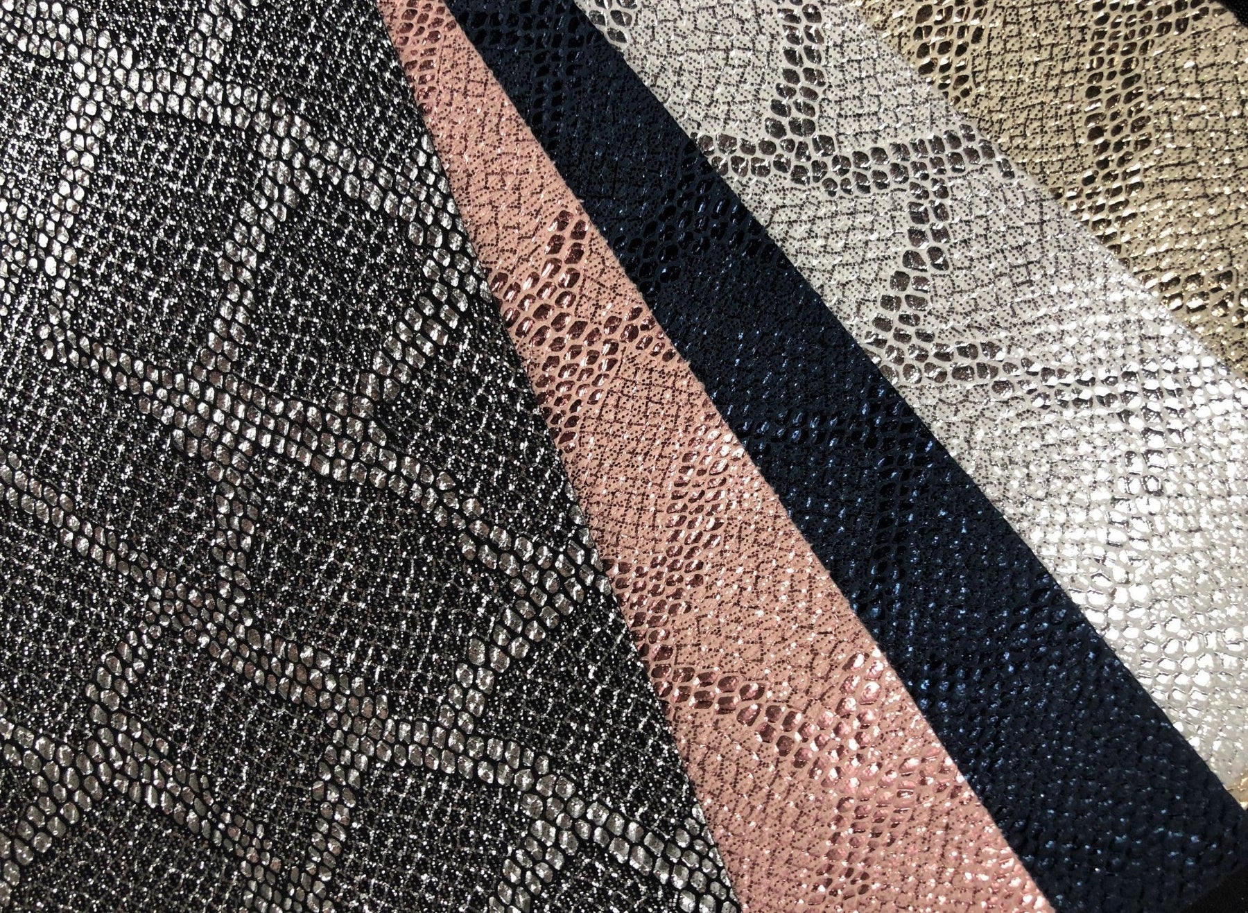 Metallic Snake Print Faux Leather