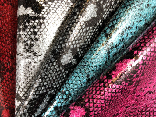 Metallic Python Printed Faux Leather