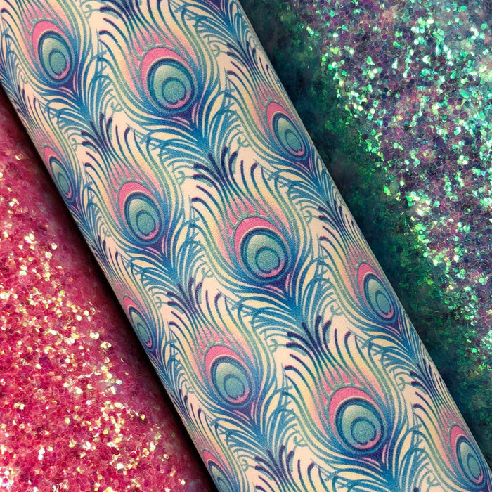 Peacock Feather Printed Leather