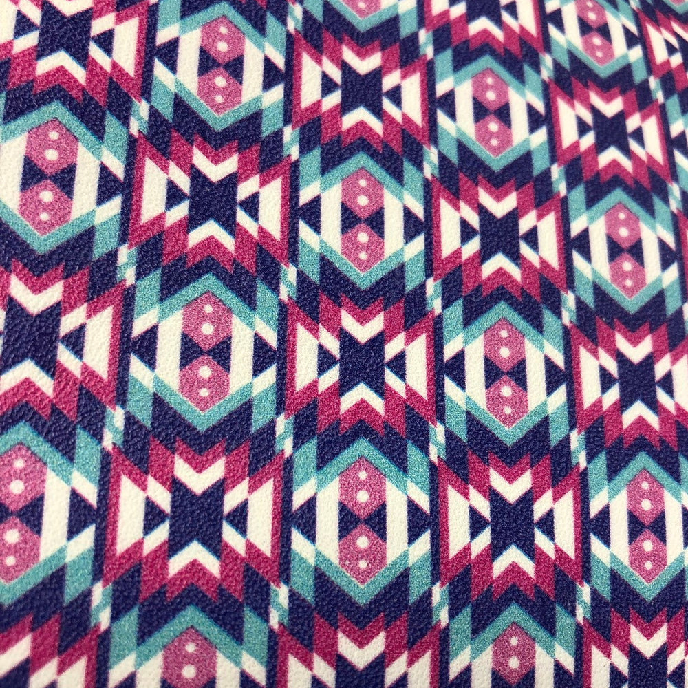 Purple Aztec Printed Leather