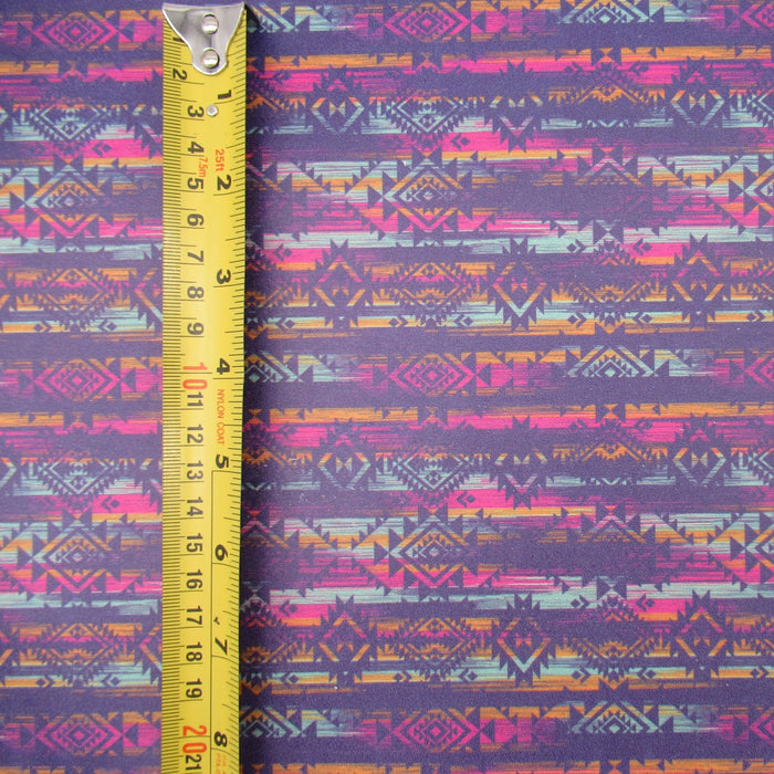 Distressed Aztec Printed Cowhide Leather