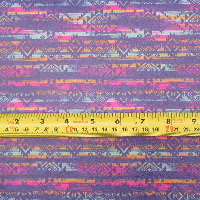 Distressed Aztec Printed Cowhide Leather