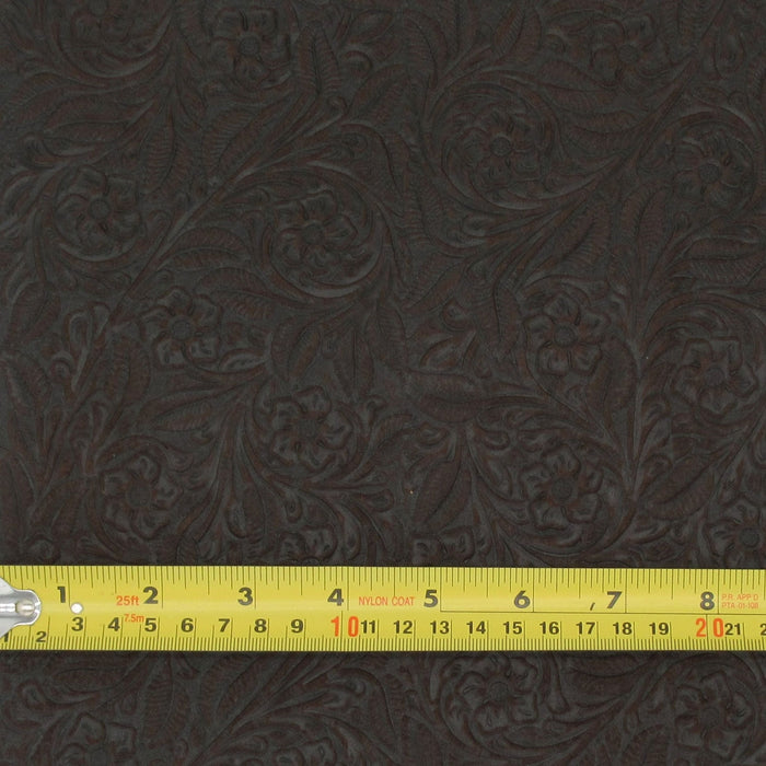 Floral Embossed Suede Sheet - Chocolate Brown