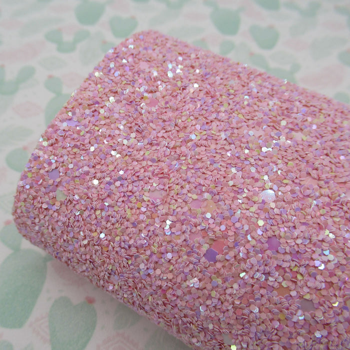 Seashell Light Pink Glitter Faux Leather Sheet