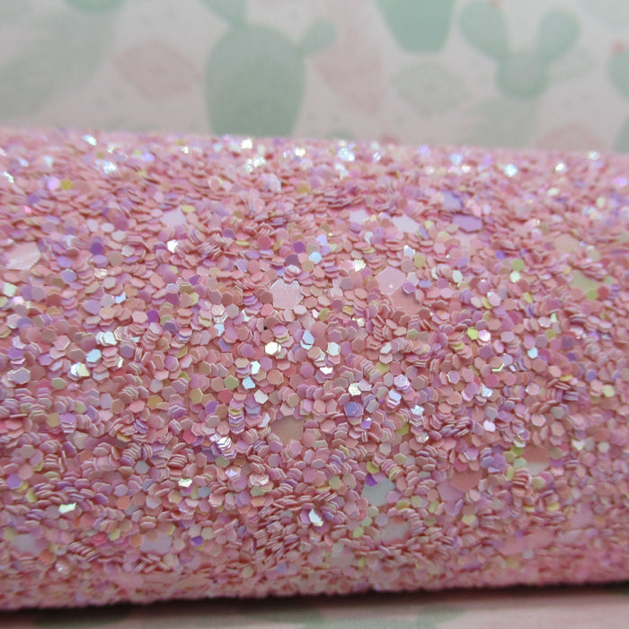 Seashell Light Pink Glitter Faux Leather Sheet