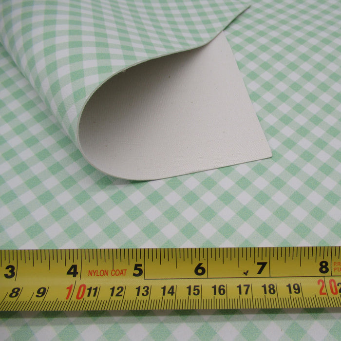 Gingham Plaid Printed Marine Vinyl Faux Leather