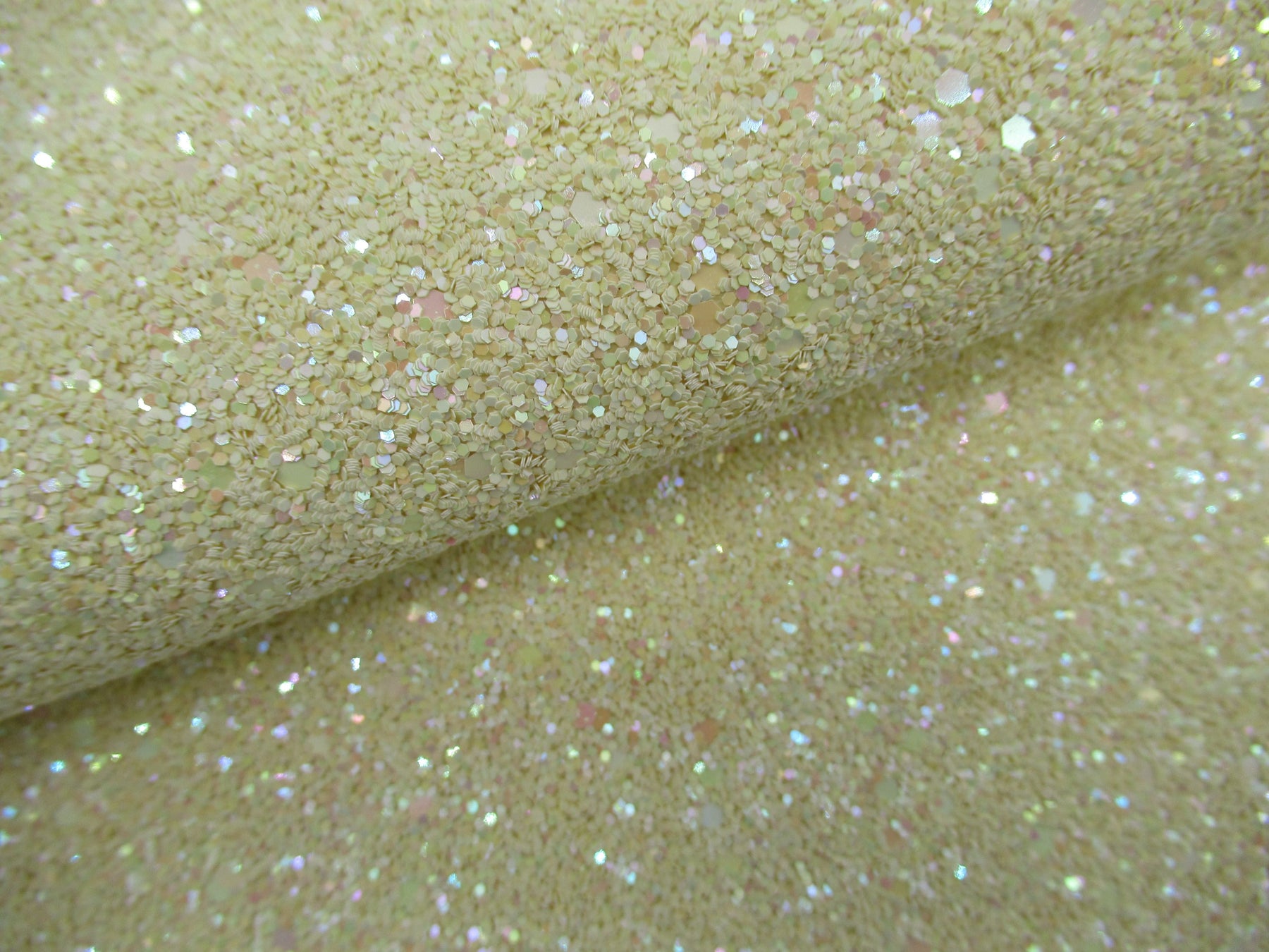 Sand Dollar Pale Yellow Glitter Faux Leather Sheet