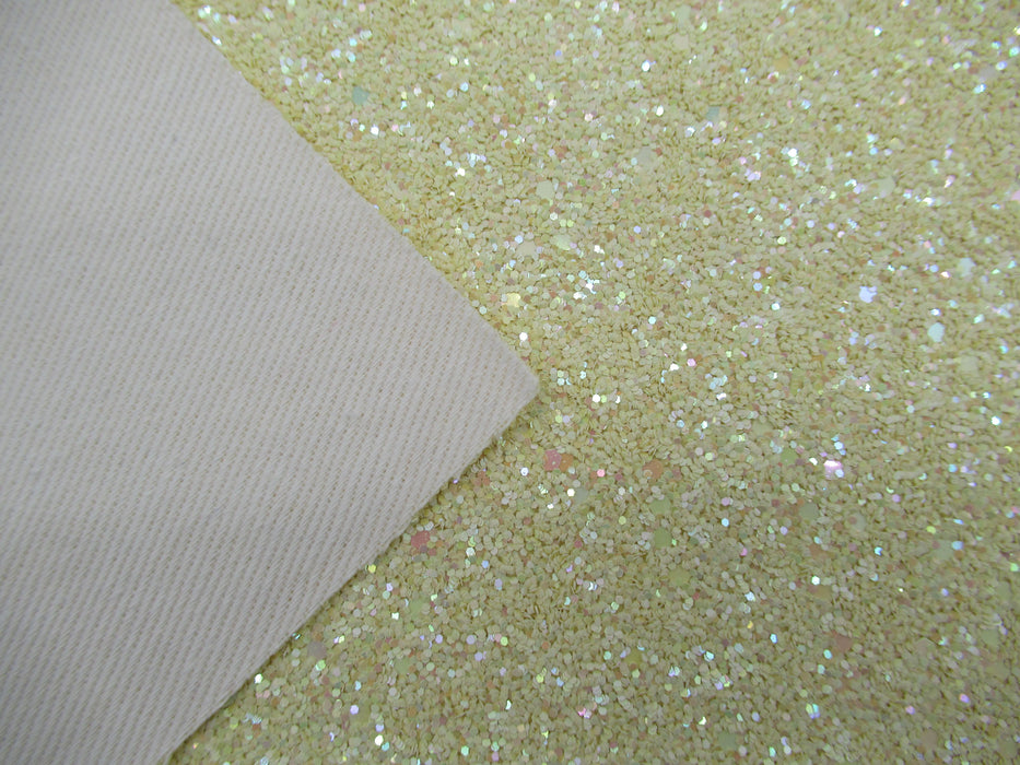 Sand Dollar Pale Yellow Glitter Faux Leather Sheet