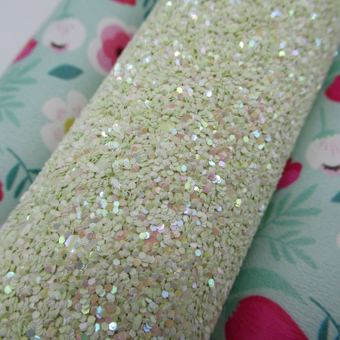Seaweed Green Glitter Faux Leather Sheet