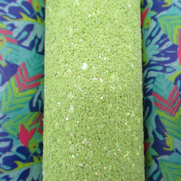 Pastel Sea Turtle Green Glitter Faux Leather Sheet