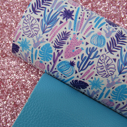 Pastel Cactus Marine Vinyl Faux Leather