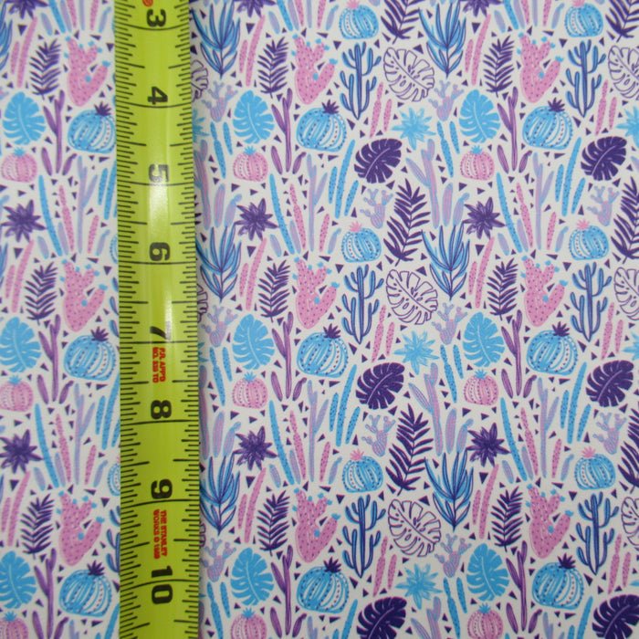 Pastel Cactus Marine Vinyl Faux Leather