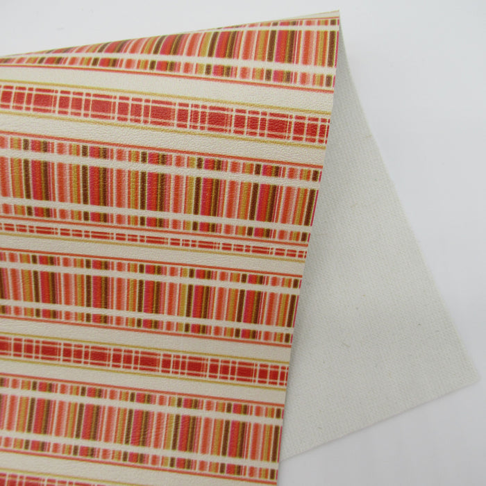 Fall Stripe Printed Marine Vinyl Faux Leather