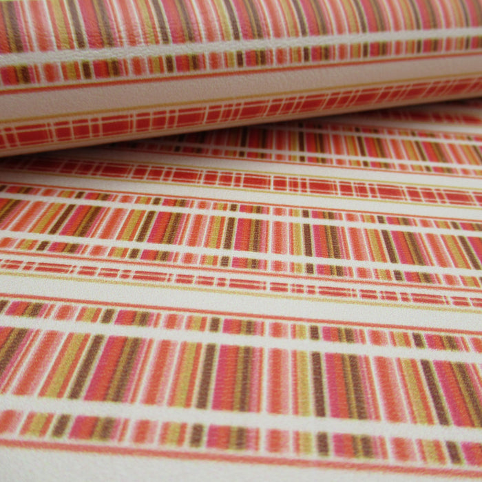 Fall Stripe Printed Marine Vinyl Faux Leather