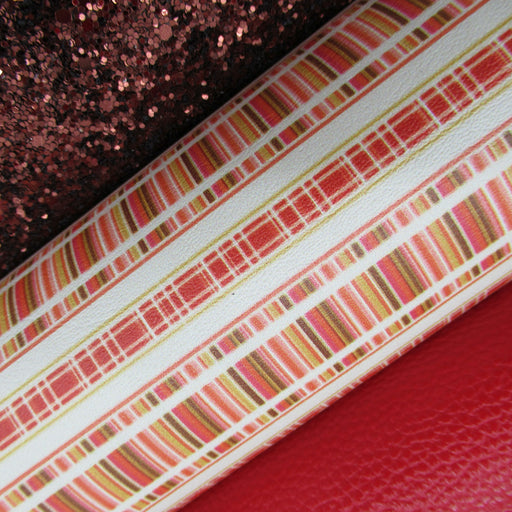 Fall Stripe Printed Marine Vinyl Faux Leather