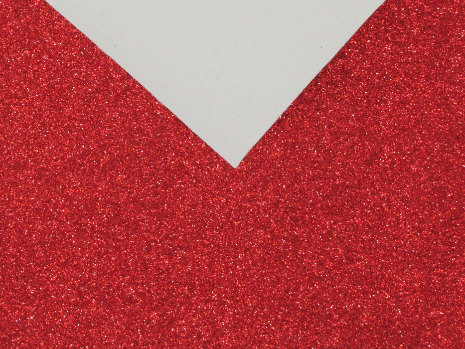 Red Extra Fine Glitter Faux Leather Sheet