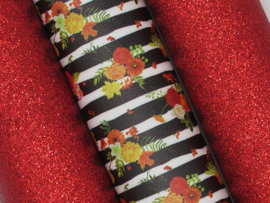 Red Extra Fine Glitter Faux Leather Sheet