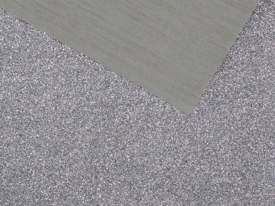 Pewter Grey Extra Fine Glitter Faux Leather Sheet
