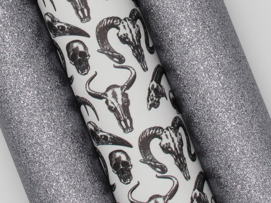 Pewter Grey Extra Fine Glitter Faux Leather Sheet