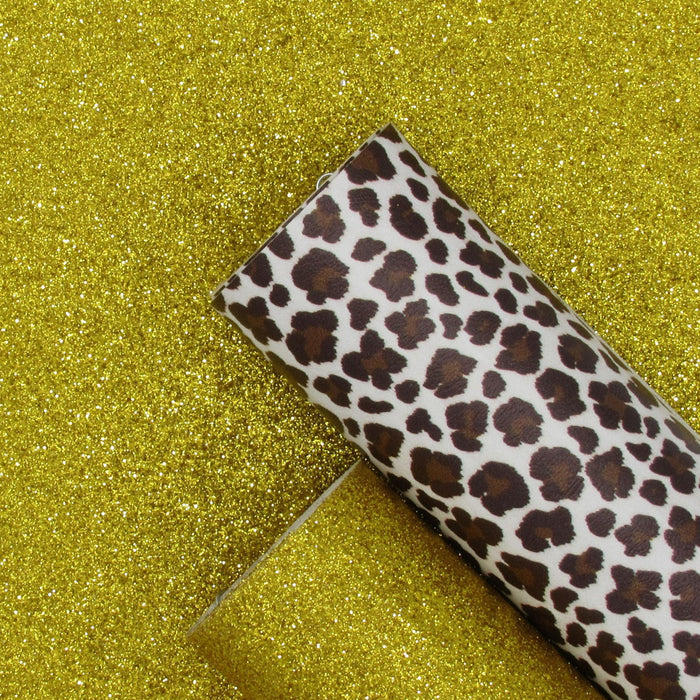 Brass Extra Fine Glitter Faux Leather Sheet