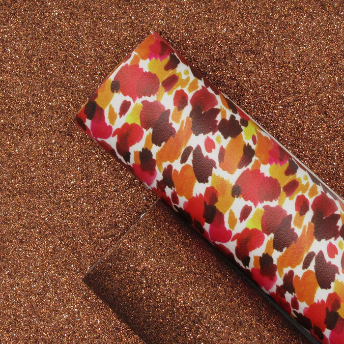 Chocolate Brown Extra Fine Glitter Faux Leather Sheet
