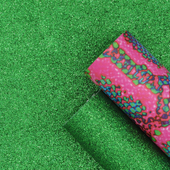 Shamrock Green Extra Fine Glitter Faux Leather Sheet