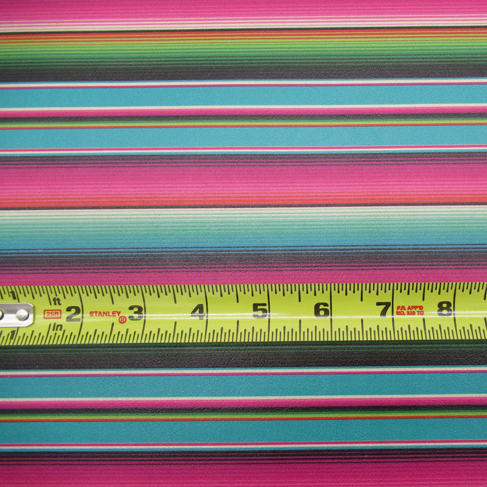 Hot Pink & Turquoise Serape Printed Marine Vinyl Faux Leather