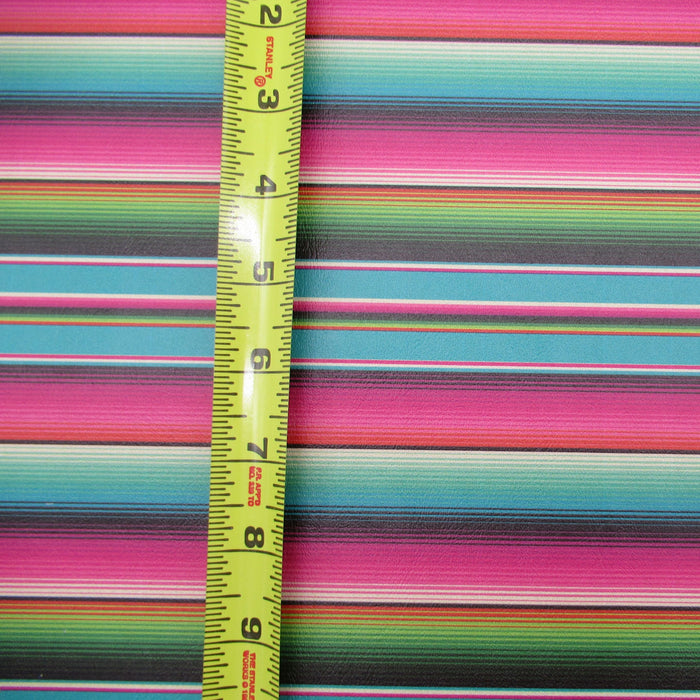Hot Pink & Turquoise Serape Printed Marine Vinyl Faux Leather