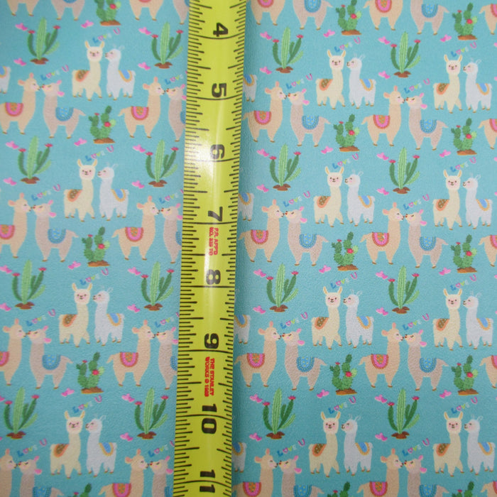 Llama Love Printed Marine Vinyl Faux Leather