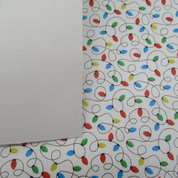 Holiday Lights Printed Marine Vinyl Faux Leather