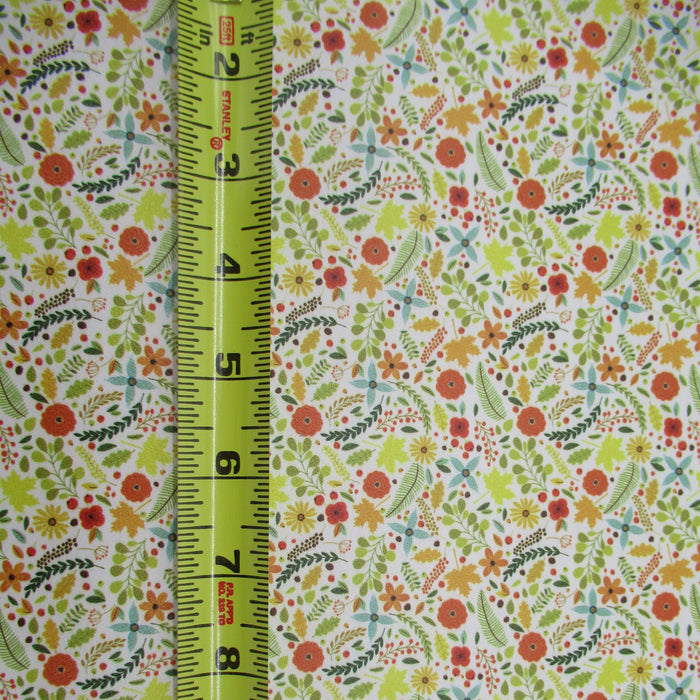 Fall Floral Printed Marine Vinyl Faux Leather
