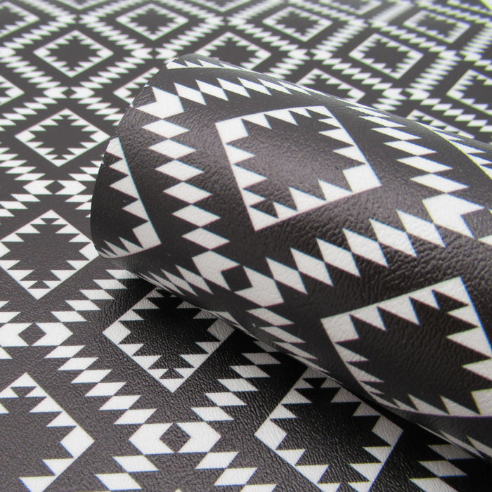 Southwestern Aztec Printed Marine Vinyl Faux Leather