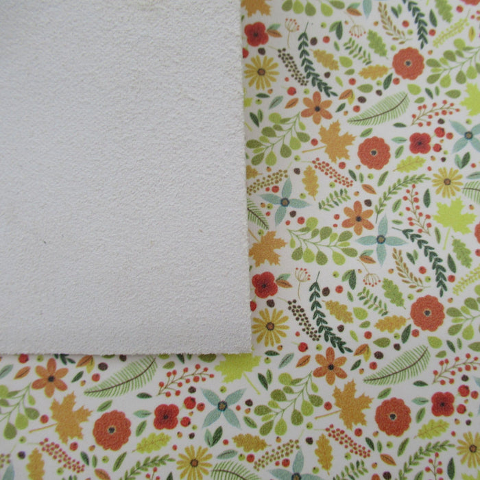 Fall Floral Printed Leather