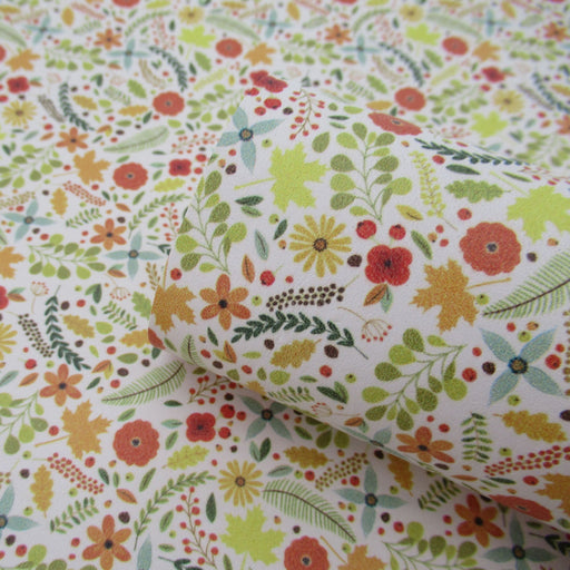Fall Floral Printed Leather