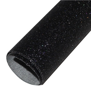 Black Extra Fine Glitter Faux Leather Sheet