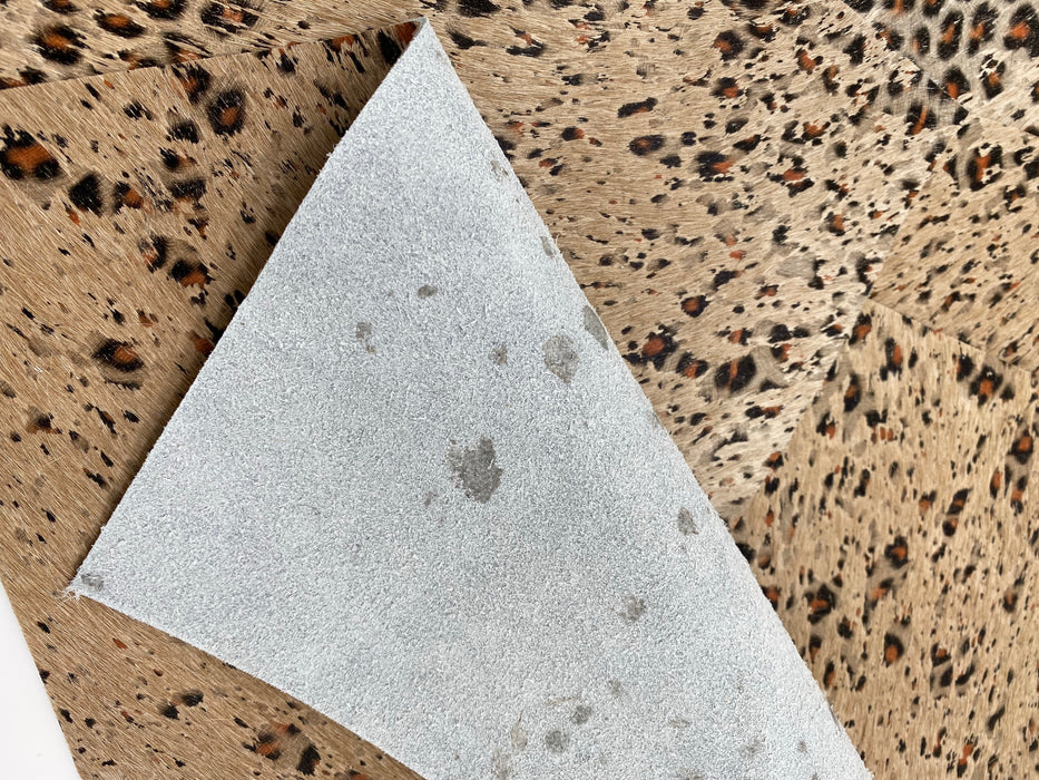 Baby Cheetah Acid Wash Hair-On Cowhide Panels