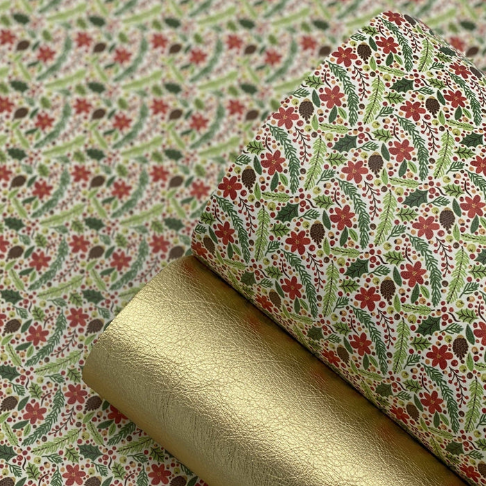 Pinecone Floral Printed Leather