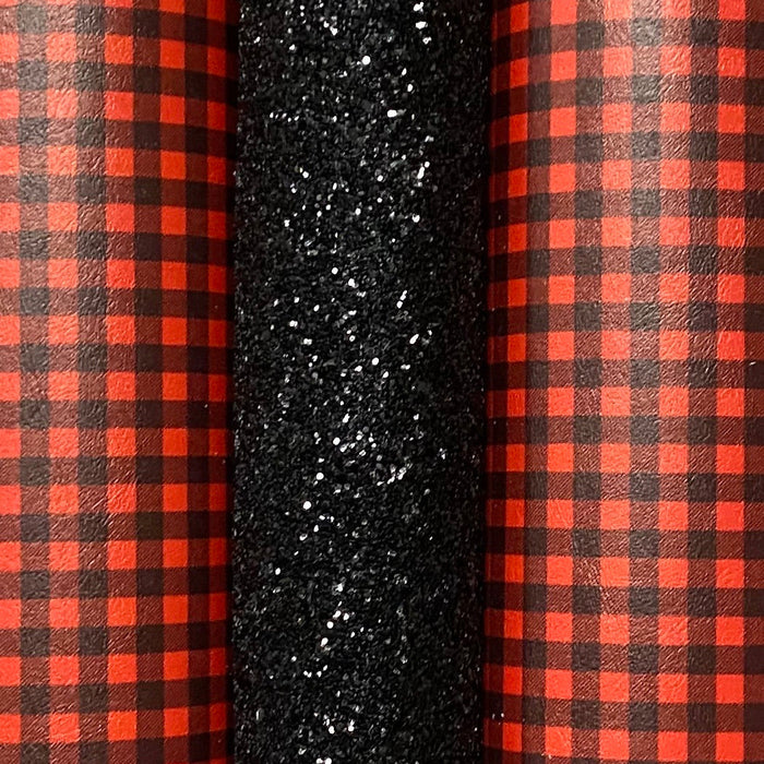Red Buffalo Plaid Marine Vinyl Faux Leather