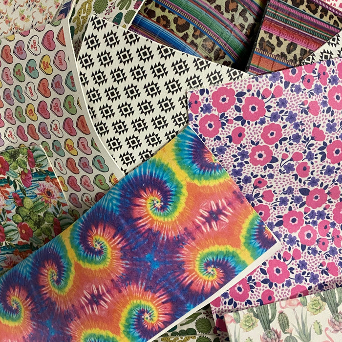 Printed Leather Scrap 1lb Package