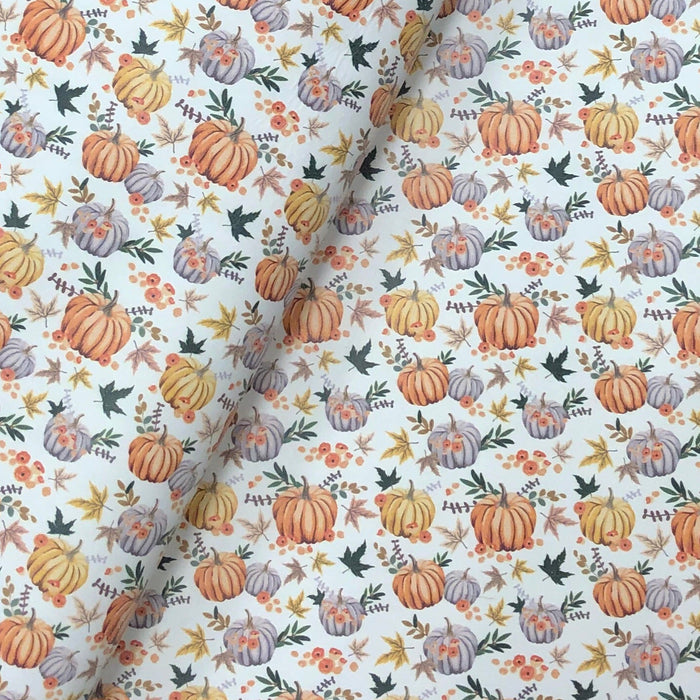 Pumpkin Patch Printed Leather