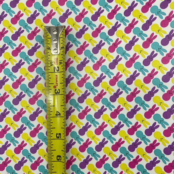 Marshmallow Bunnies - Printed Marine Vinyl Faux Leather