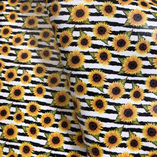Sunflower Stripe Printed Marine Vinyl Faux Leather