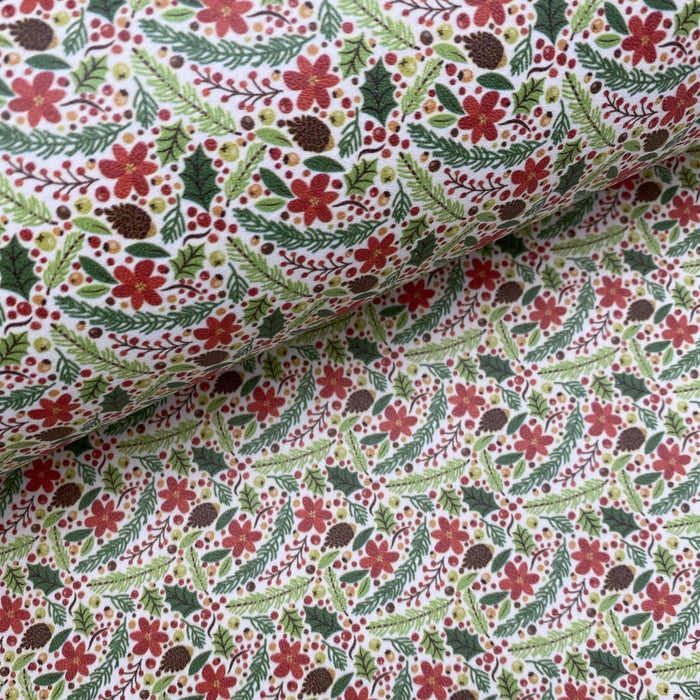 Pinecone Floral Printed Leather