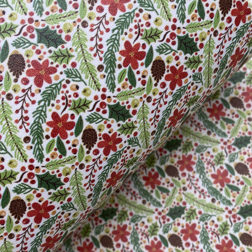 Pinecone Floral Printed Leather