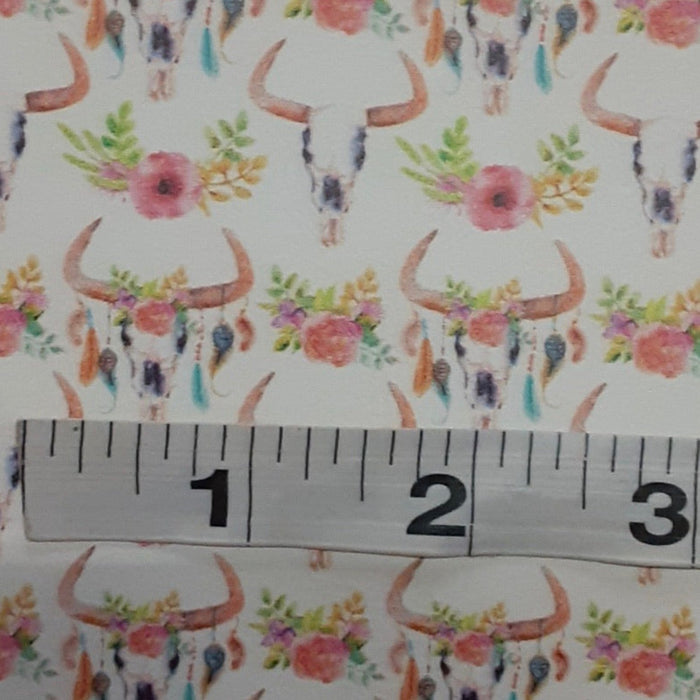 Boho Cow Skulls Printed Leather