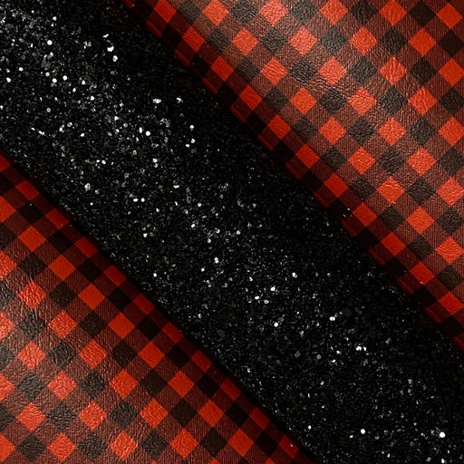 Red Buffalo Plaid Marine Vinyl Faux Leather